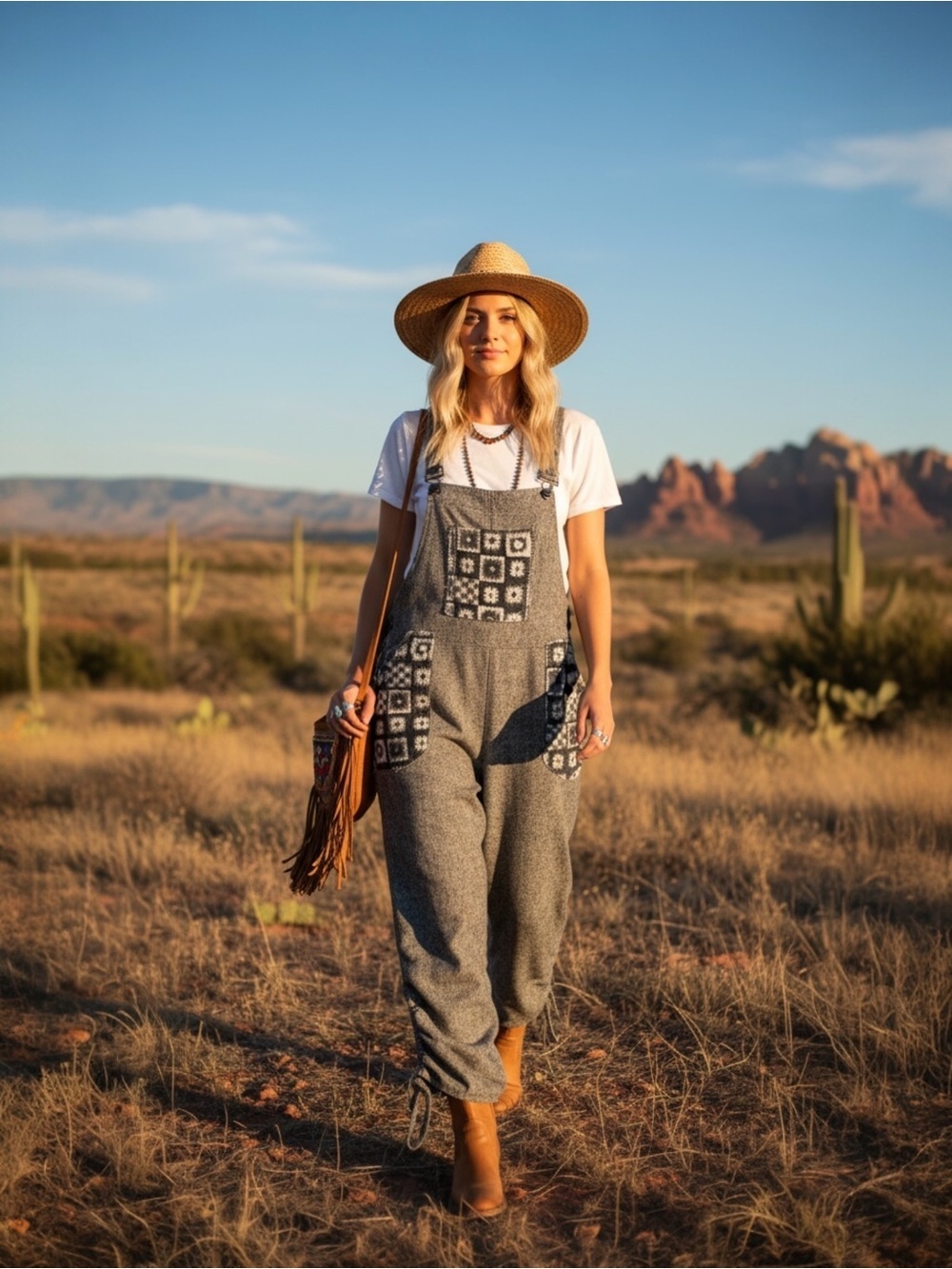 Yak & Yeti Gray Patterned Women's Jumpsuit